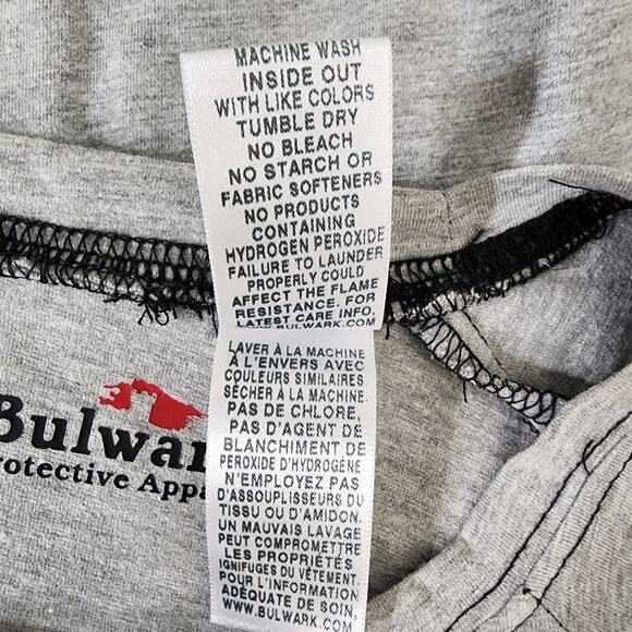 Bulwark Flame Resistant Mens T Shirt XL Short Sleeve Gray 6.4 ATPV ARC Rating - Picture 10 of 13